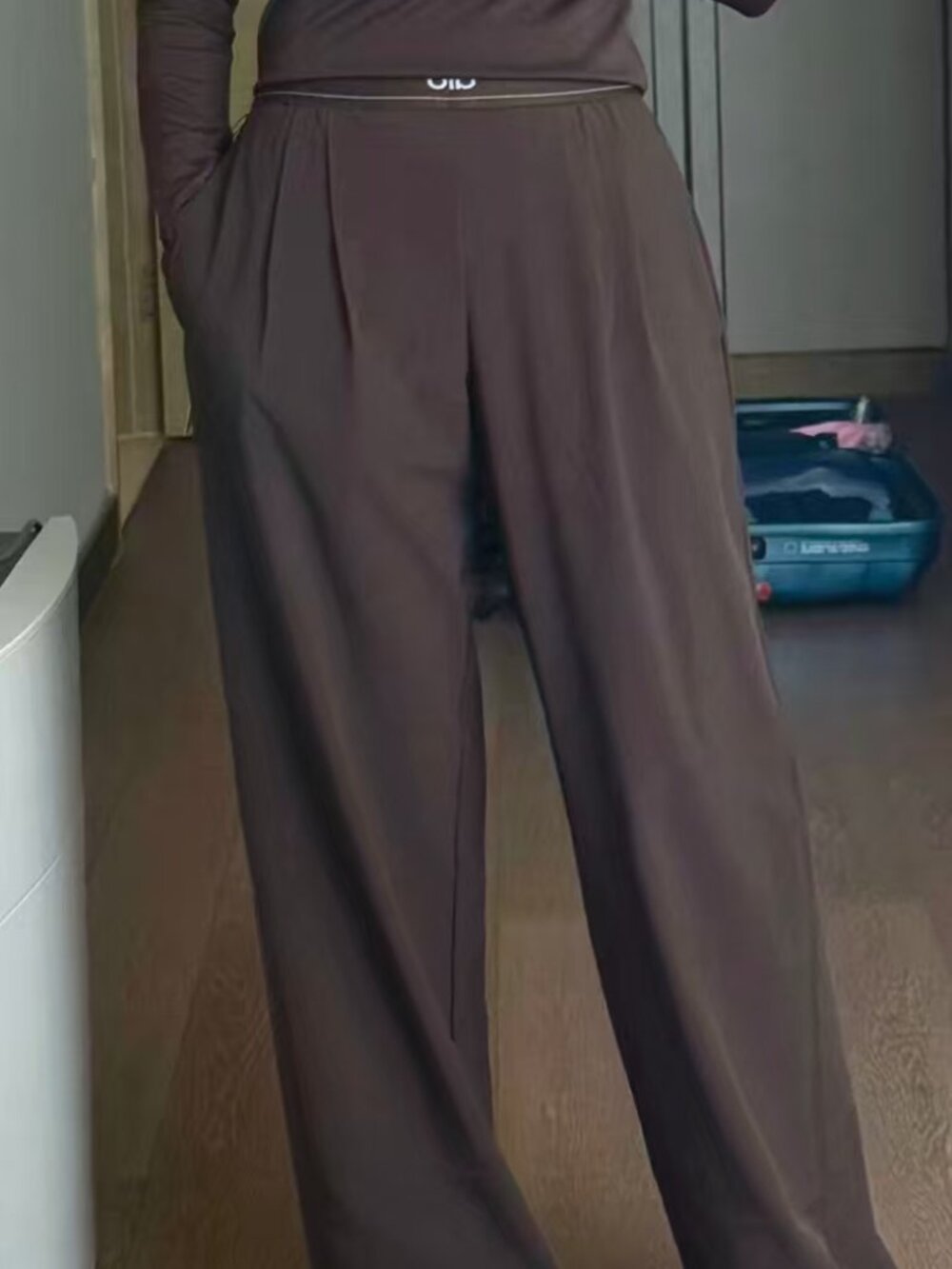 Espresso Brown🌷ALO Yoga Suit Up Wide Leg Trouser🍒NWT - Picture 8 of 8